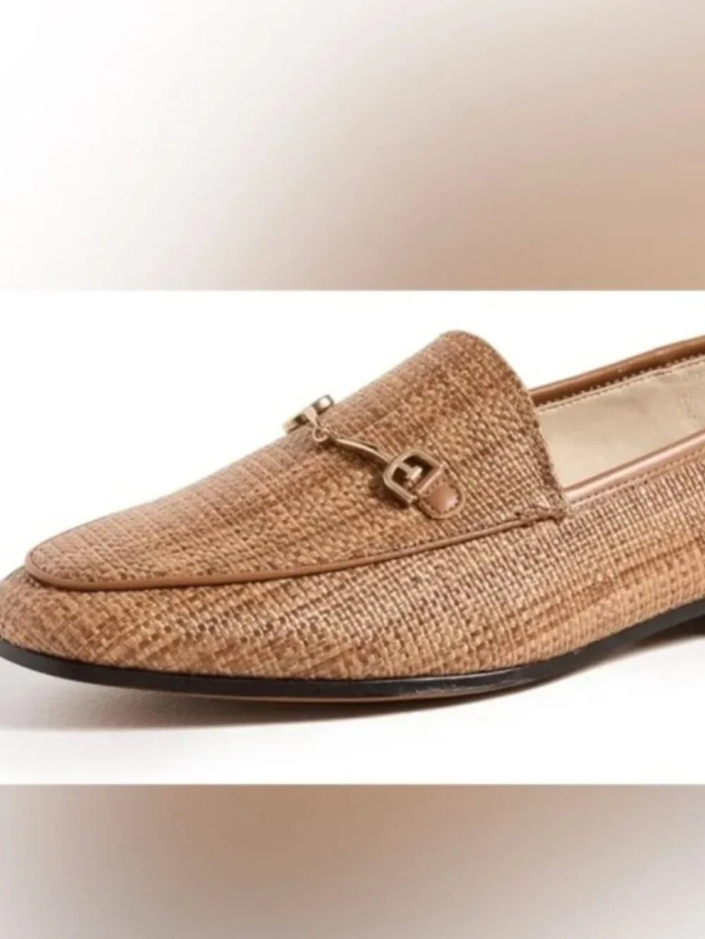 NEW SAM EDELMAN LORRAINE LOAFERS IN CUOIO BASKET WEAVE - Picture 2 of 2